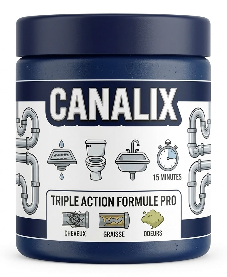Canalix™ — Déboucheur Canalisations Poudre Moussante | Triple Action | Résultats en 15 Minutes