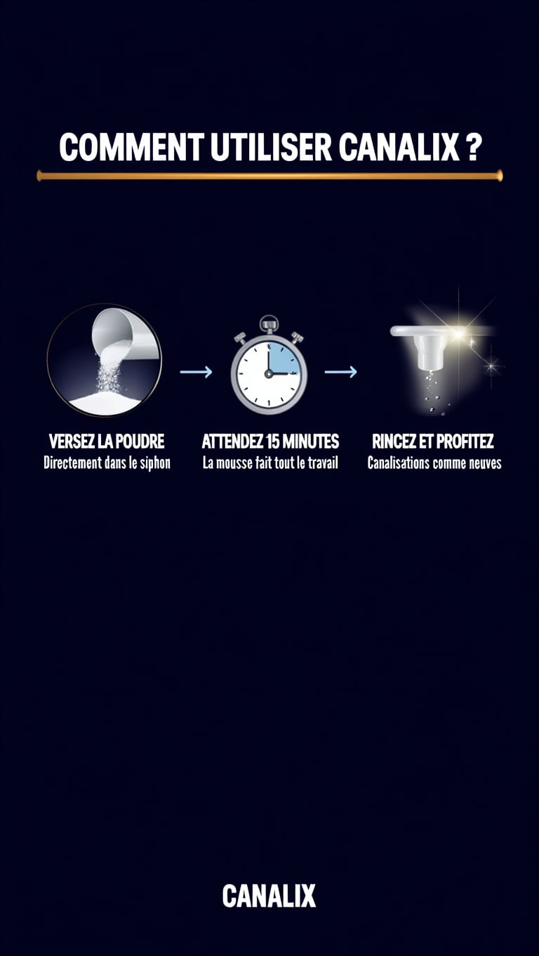 Canalix™ — Déboucheur Canalisations Poudre Moussante | Triple Action | Résultats en 15 Minutes