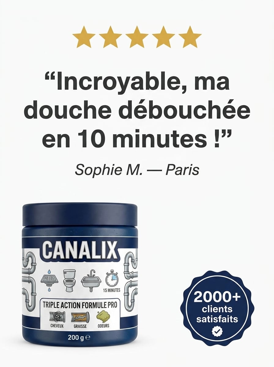 Canalix™ — Déboucheur Canalisations Poudre Moussante | Triple Action | Résultats en 15 Minutes